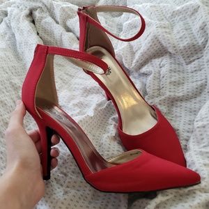 Red Ankle Strap Heel/Pump